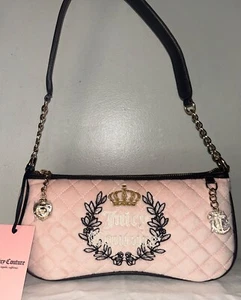 NEU! Neu mit Etikett Juicy Couture Royal Moment Schultertasche Velours gesteppt rosa Ton - Bild 1 von 8