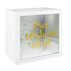 Wooden Our Wishing Well White Wedding Engagement Card Box - Picture 1 of 1