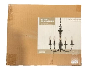 Hampton Bay 5-Light Oil Rubbed Bronze Candle Farmhouse Chandelier Light Fixture - Picture 1 of 5