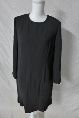 HENRY LEE PETITE for Draper's & Damon's Black Polyester L/S Midi Dress 10P - NWT - Image 1 of 4