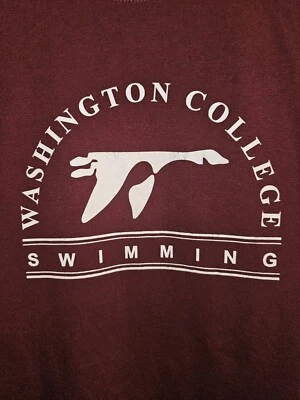 Washington College Swimming Xl Mens Burgundy Double-sided Graphic Logo Tshirt  - Image 1 of 4