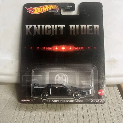 2020 Hot Wheels Premium Knight Rider K.I.T.T. Super Pursuit Mode w/ Real Riders  - Image 1 of 3