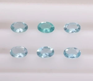 Piedra preciosa apatita azul natural forma ovalada apatita azul 6 piezas 2,80 quilates 6x4x2,5 mm - Imagen 1 de 6