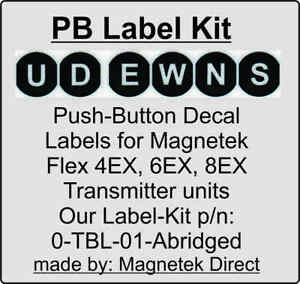 Magnetek Radio Remote Control Flex Transmitter Push Button Decal Labels 6EX 8EX
