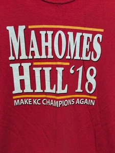 Mahomes.  Hill 18 para hombre.  Camiseta Talla M Roja KC Champions - Imagen 1 de 4