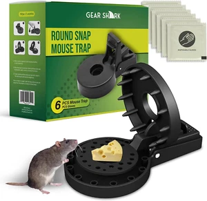Reusable round Snap Mousetraps - Quick Catcher Effective Mouse Trap Indoor & Out - Picture 1 of 12