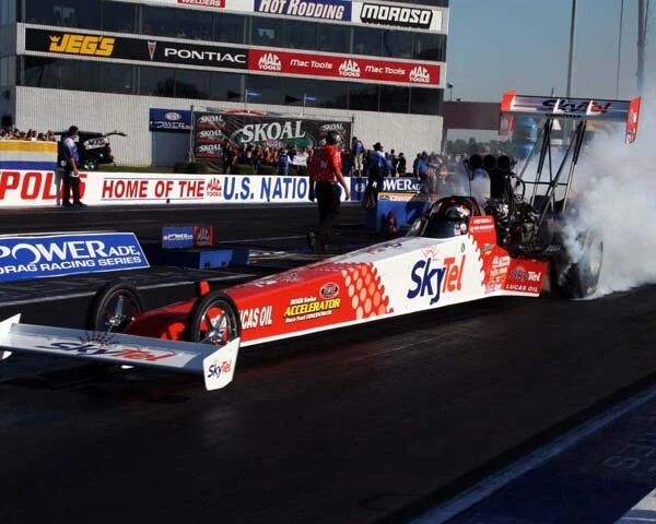 FOTO BRILLANTE 8X10 LARRY DIXON SKYTEL TOP FUEL CAR IMPRESIONANTE AGOTAMIENTO #8Z Foto 1 de 1