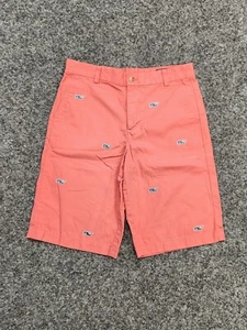 VINEYARD VINES Breaker Shorts Boy Youth Size 18 Pink Red Coral Embroidered Whale - Picture 1 of 10