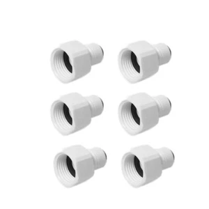 6 Stück NSF zertifiziert 1/2" NPT-Innengewinde auf 1/4" Außendurchmesser Push-in-Anschlussadapter - Bild 1 von 8