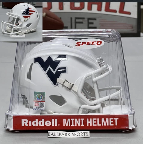 West Virginia Mountaineers Riddell NCAA Speed Mini Helmet (Stars & Stripes) Cover