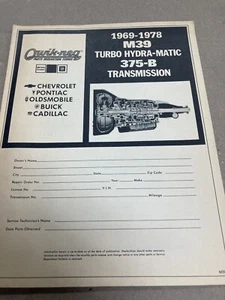 1969-76 M39 Turbo Hydra 375-B Transmission Qwik-Req Parts Requisition Form GM - Bild 1 von 3