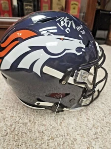 Peyton Manning Denver Broncos Signed Flex Authentic Helmet & "HOF 21" FANATICS - Picture 1 of 9