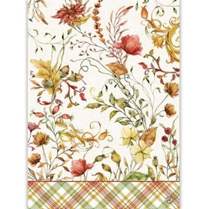 Michel Design Works Fall Leaves, Flowers, Acorns Autumn Cotton Kitchen Towel - Picture 1 of 3