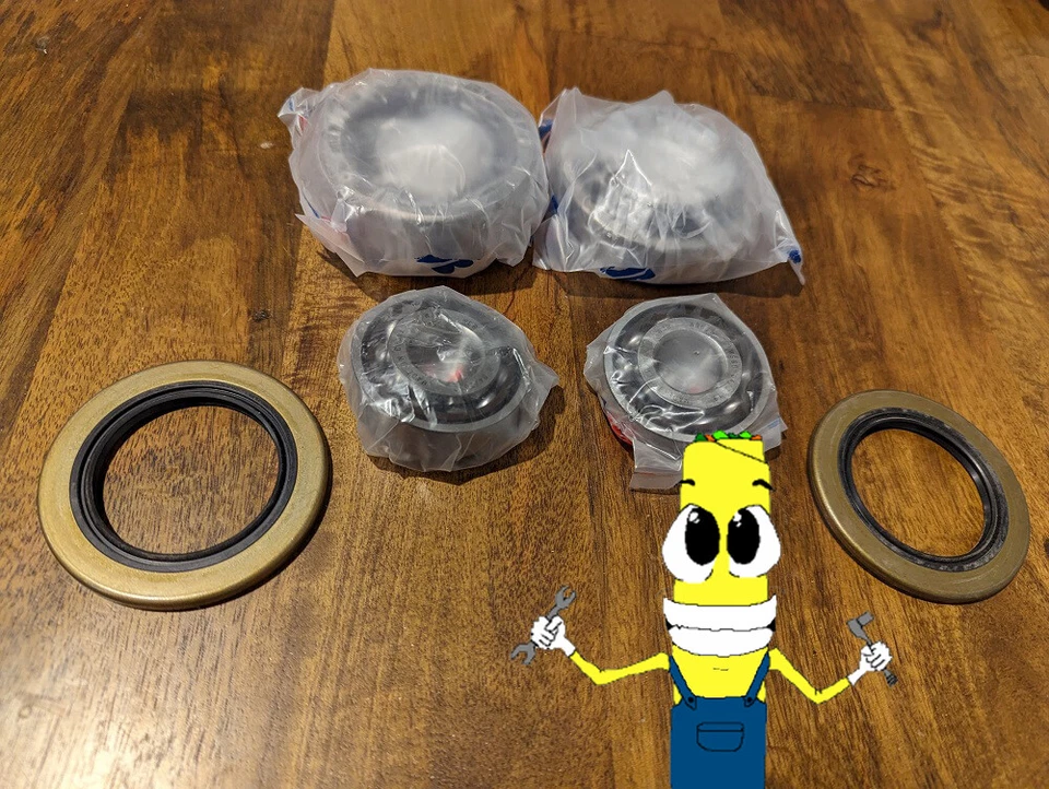 Juego de cojinetes y sellos de rueda delantera para camionetas GMC 1947-1959 (ver tabla) Foto 1 de 1