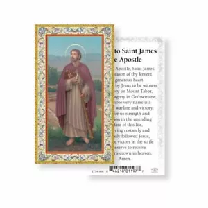 St. James - Prayer to Saint James the Apostle - Gold Trim - Paperstock Holy Card - Picture 1 of 4