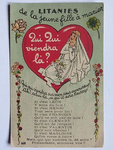 04C16 CPA . Tarjeta Postal Fantasía - : Litanies de La Joven Niña Casarse Con - Picture 1 of 2