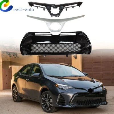 Parachoques delantero parrilla superior e inferior para Toyota Corolla SE XSE 2017 2018 2019 Foto 1 de 4