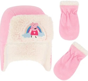 Peppa Pig Toddler 2T-4T Winter Beanie Hat & Mittens Hasbro Officially Licensed - Picture 1 of 5