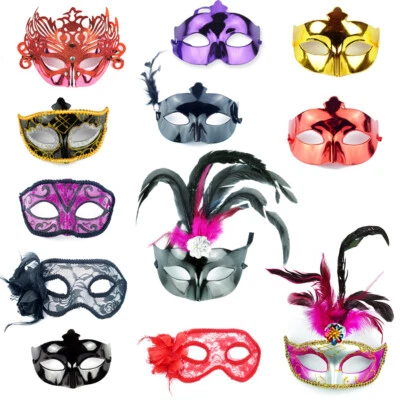 Augen Maske Ballmaske Masken Venezianisch Party Gesicht Karneval Fasching Spitze - Bild 1 von 4