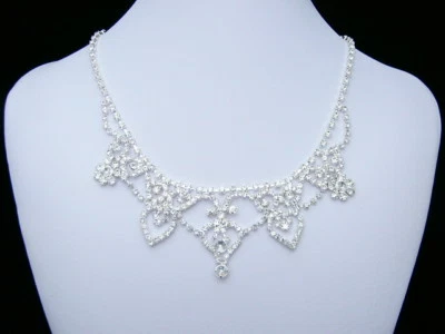 Conjunto de aretes collar cristal estrás joyería boda novia N163 Foto 1 de 3