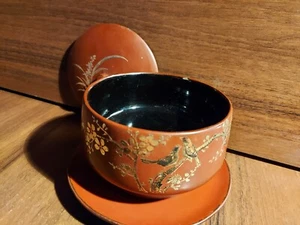 Vintage Capacity Jewelry Box Bowl Hand Painted Wood Vietnam - Picture 1 of 11