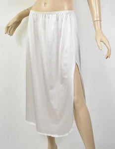 Vintage VANITY FAIR Cream Ivory Antron Nylon Half-Slip w/ Scalloped Lace Hem L - Picture 1 of 4