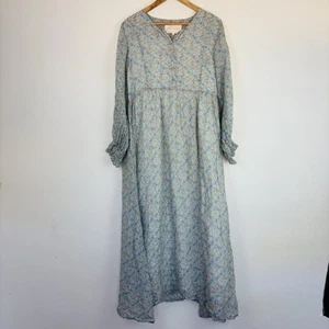 Oak Meadow Dress Size L Floral Maxi Prairie Cottagecore Romantic Whimsical Boho - Picture 1 of 7