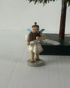 1458/25d Engel Kurzrockengel farbig Panflöte Blank Erzgebirge - Picture 1 of 6