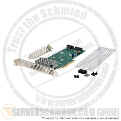 Supermicro 2x M.2 NVMe + SATA PCIe x8 Raid Storage Controller AOC-SLG4-2H8M2 +NE - Bild 1 von 4
