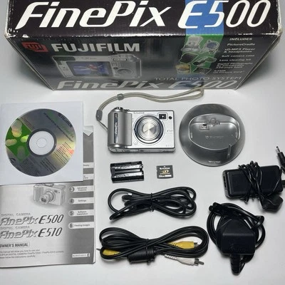 Fujifilm FinePix E500 Digital Camera 4.1MP Tested Boxed + Dock, Battery, Guide - Image 1 of 4