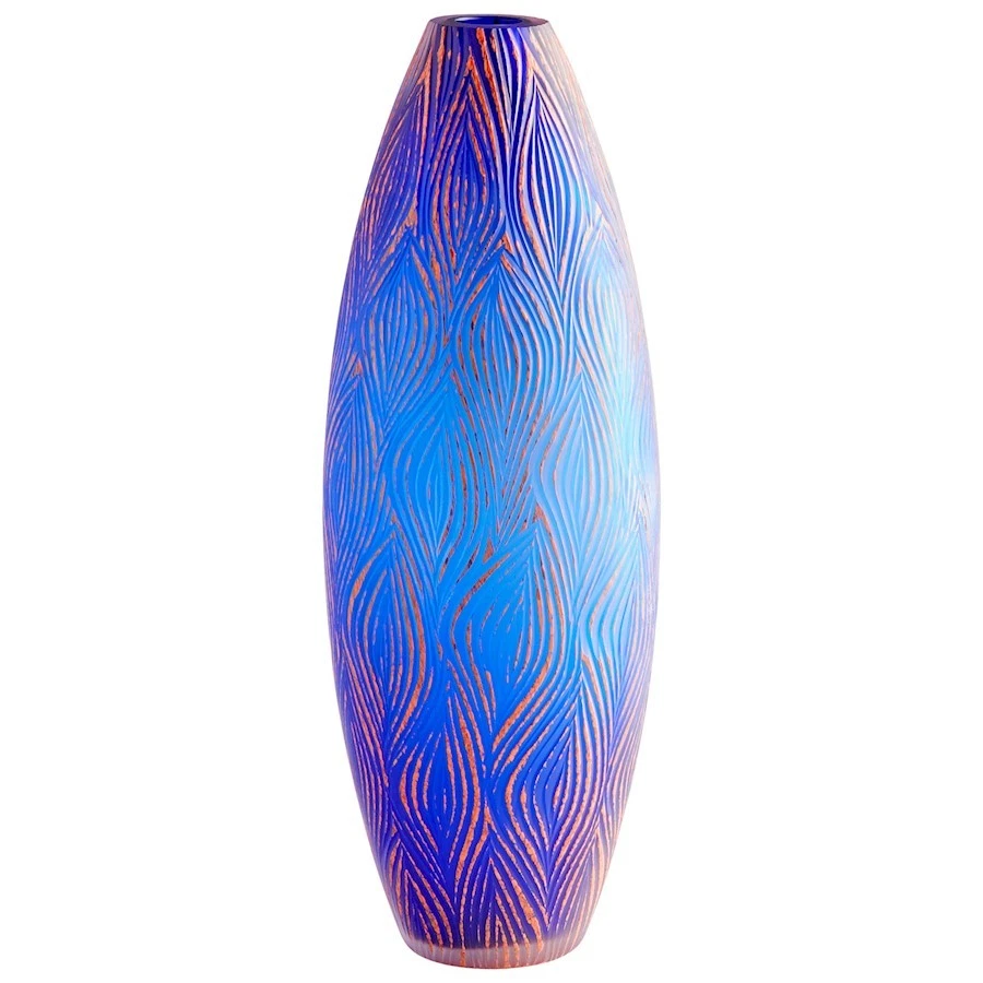 Cyan Design Fused Groove Vase, Blue - 10031 - Image 1 of 1