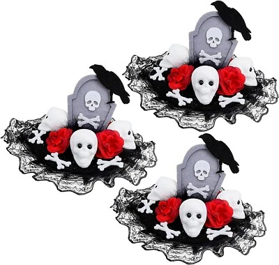 Skull and Tombstone Table Centerpiece Spooky Halloween Party Decorations 3 Pack - Изображение 1 из 4
