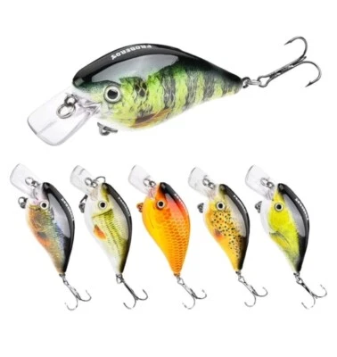 Lote de 6 señuelos de pesca de lucio lubina Largemouth Crankbaits nuevos cebos Minnow  Foto 1 de 4