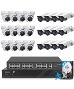 GWSECU 4K Security Camera System 32 Channel, (12)Dome/(12) Bullet 8MP PoE - Picture 1 of 8