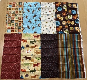 Kaufman ANIMAL PARTY FQ Lot of 8 Cotton Fabric~Amy Schimler Quilts for Kids - Picture 1 of 7