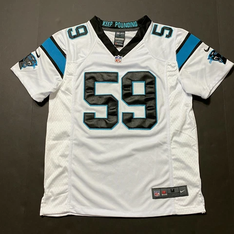 NFL Carolina Panthers Luke Kuechly Youth M (10-12) White Nike On Field Jersey Cover