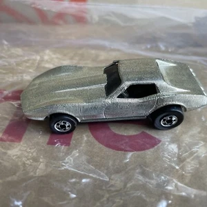 Vtg 1975 Hot Wheels Corvette Stingray Metallic Texturized Silver Finish RARE - Picture 1 of 5