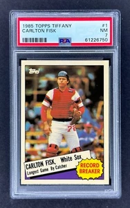 1985 Topps Tiffany #1 Carlton Fisk (White Sox) PSA 7 NM NEW SLAB! HOF! - Picture 1 of 2