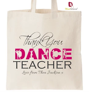 Bolso de Mano de Algodón PERSONALIZADO Gracias Maestro de Baile Regalo - Diseño de Baile - Imagen 1 de 1