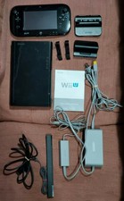 Complete Working Nintendo Wii U Deluxe 32 GB Black System Gamepad Cords Bundle
