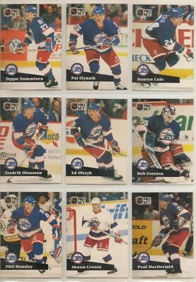 WINNIPEG JETS ~ 1991-92 Pro Set FRENCH Series 1 TEAM SET ~ 14 Hockey Cards - Image 1 of 4
