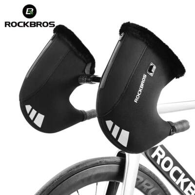 ROCKBROS Handlebar Mittens Electric Heated MTB Road Gloves Windproof Reflective - Image 1 of 4