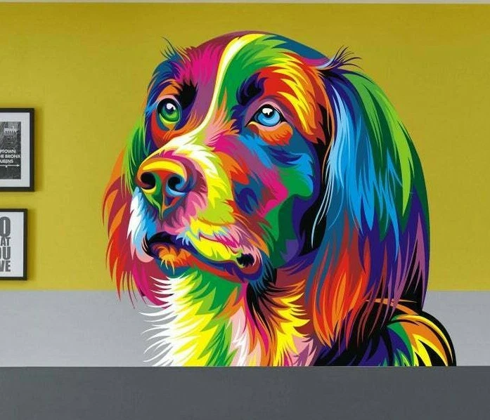 English Springer Spaniel Decal, Pet Shop Home Decor Art Mural, Dog Grooming art - Image 1 of 4