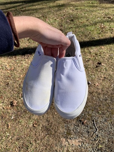 Sneaker slip on classiche Vans bianche vere USA giovani taglia 6