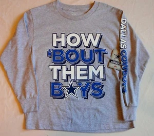 DALLAS COWBOYS AUTHENTIC APPAREL LONG SLEEVE T SHIRT YOUTH S M L XL GRAY NWT - Picture 1 of 1