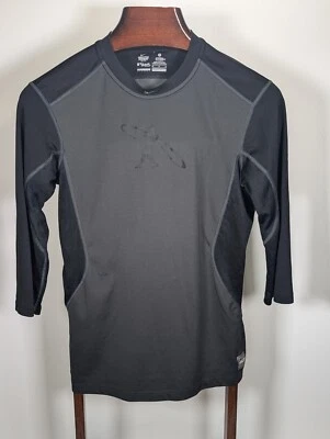 Nike Shirt Mens M Pro Combat Swingman Black Baseball 3/4 Sleeve Fitted Griffey Foto 1 de 4
