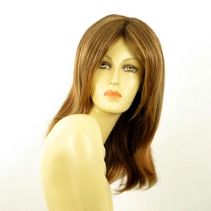 Perruque femme mi-longue Châtain Cuivré Méché Blond Clair ORLY 6BT27B - Imagen 1 de 8