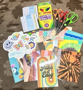 Mixed Craft Lot w/ 3 Edgers 2 Mini Drawing Journals Vinyl Stickers Photo Cards - Picture 1 of 6