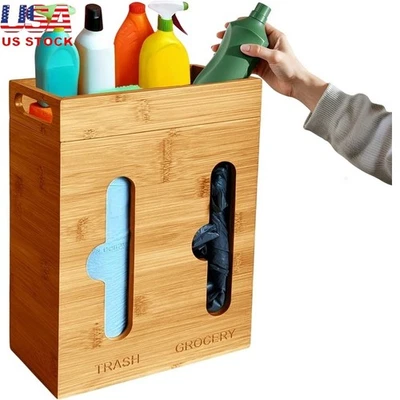 Organizador debajo del fregadero bolsas de basura almacenamiento de cocina bolsa de plástico soporte ahorro de espacio Foto 1 de 4