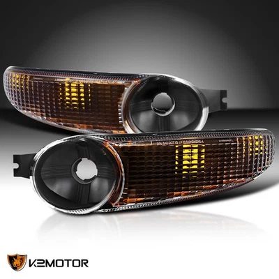 Black Fits 2000-2006 GMC Sierra Yukon XL 1500 Denali Bumper Lights Parking Lamps Foto 1 de 4